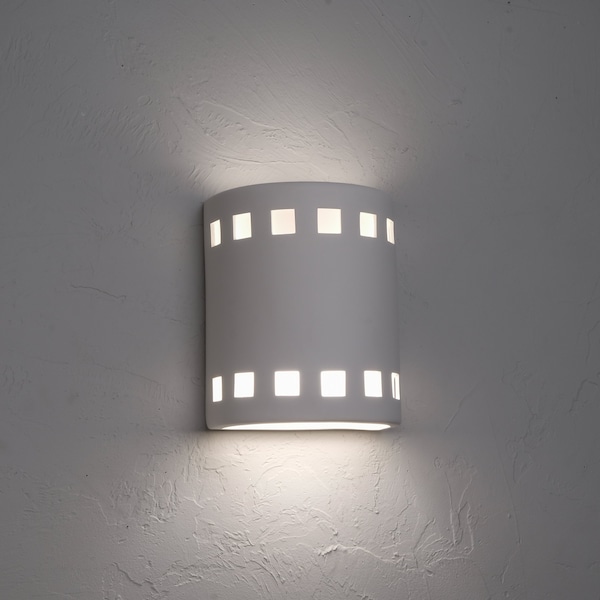 Luxury Lighting Jaken 10in. High Ceramic Outdoor Wall Light, Paintable White Bisque 101-07 W ud-7-17 - main